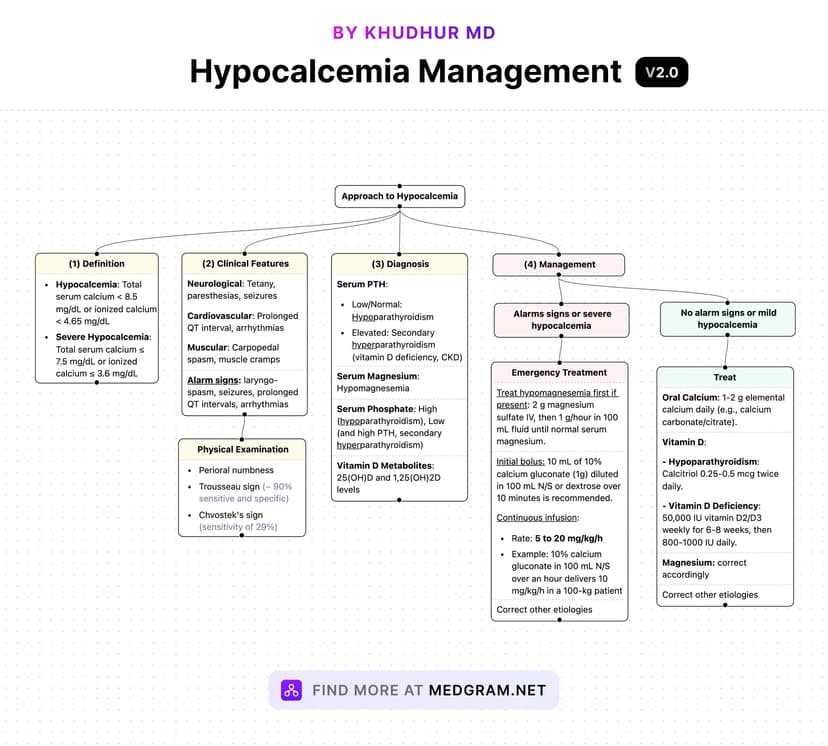 Hypocalcemia: Management